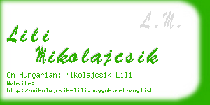 lili mikolajcsik business card